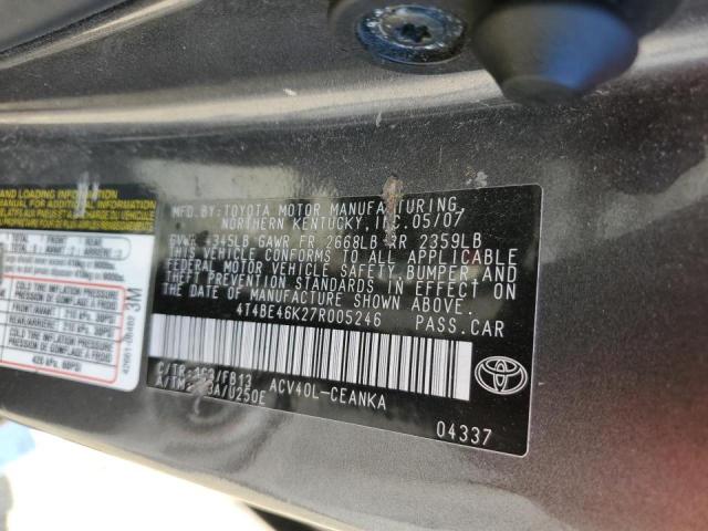 Photo 10 from auction – 2007 TOYOTA CAMRY CE with VIN 4T4BE46K27R005246