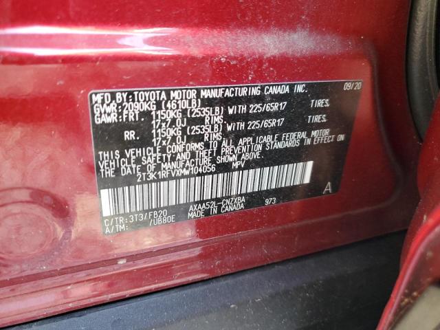 Photo 10 from auction – 2021 TOYOTA RAV4 LE with VIN 2T3K1RFVXMW104056