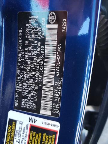 Photo 10 from auction – 2010 TOYOTA CAMRY BASE with VIN 4T1BF3EK5AU558810