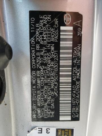 Photo 10 from auction – 2011 TOYOTA SCION TC with VIN JTKJF5C71B3012371