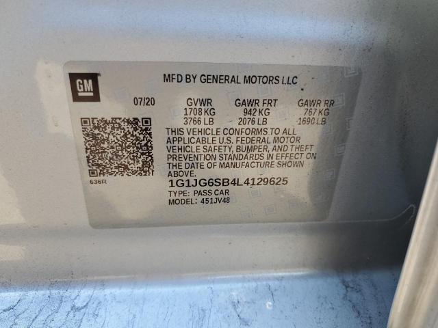 Photo 10 from auction – 2020 CHEVROLET SONIC with VIN 1G1JG6SB4L4129625