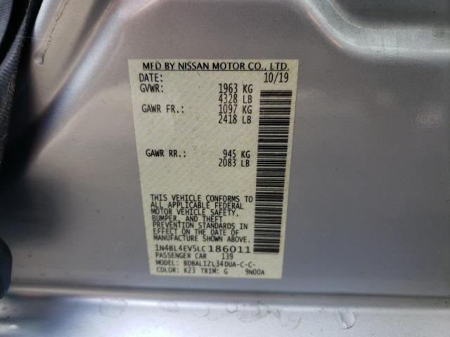 Photo 10 from auction – 2020 NISSAN ALTIMA SL with VIN 1N4BL4EV5LC186011