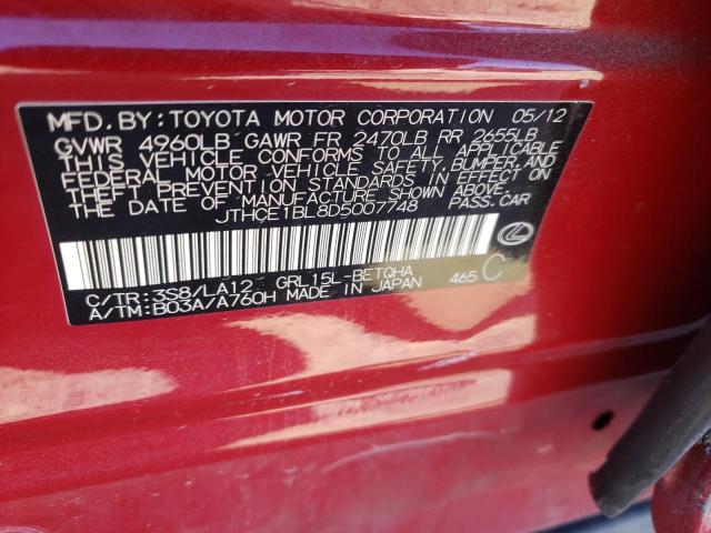 Photo 10 from auction – 2013 LEXUS GS 350 with VIN JTHCE1BL8D5007748