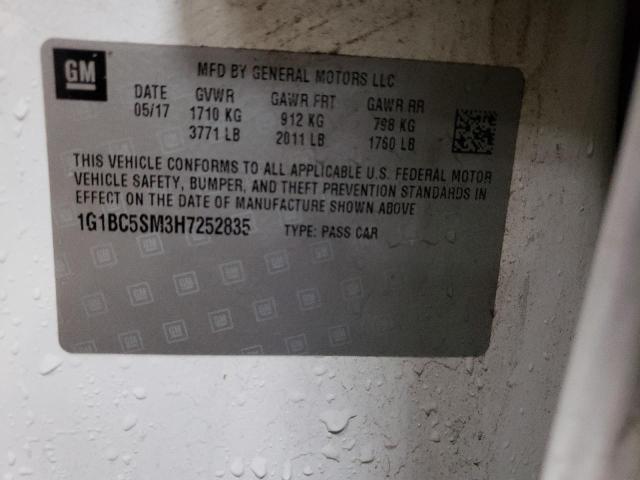 Photo 10 from auction – 2017 CHEVROLET CRUZE LS with VIN 1G1BC5SM3H7252835