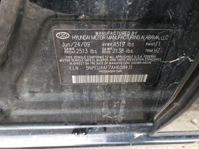 Photo 10 from auction – 2010 HYUNDAI SONATA SE with VIN 5NPEU4AF7AH608431
