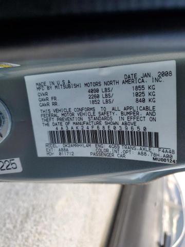 Photo 10 from auction – 2008 MITSUBISHI ECLIPSE GS with VIN 4A3AK24F68E039650