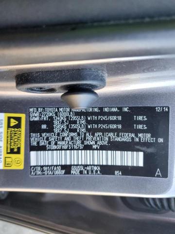 Photo 10 from auction – 2015 TOYOTA HIGHLANDER with VIN 5TDBKRFH8FS116797
