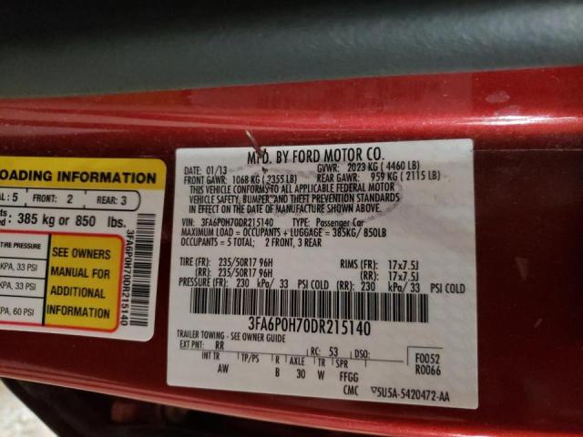 Photo 10 from auction – 2013 FORD FUSION SE with VIN 3FA6P0H70DR215140