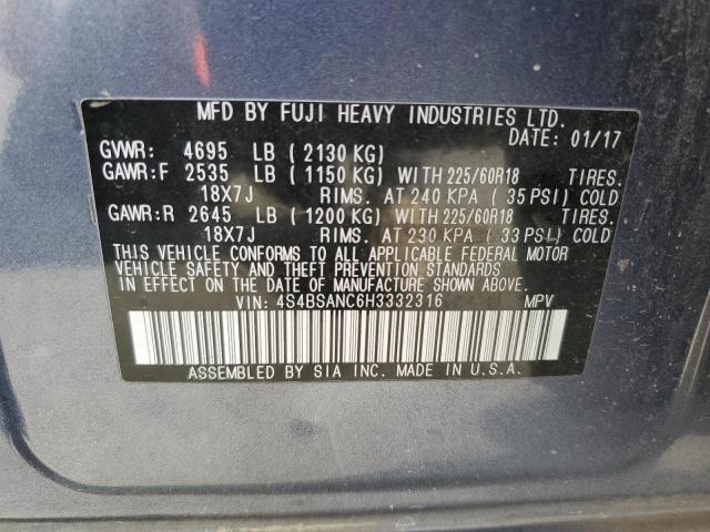 Photo 10 from auction – 2017 SUBARU OUTBACK with VIN 4S4BSANC6H3332316