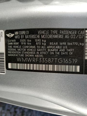 Photo 10 from auction – 2007 MINI COOPER with VIN WMWRF33587TG16519