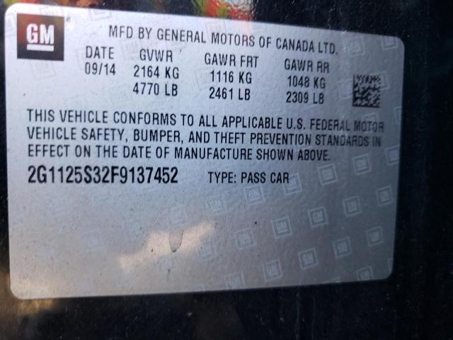 Photo 10 from auction – 2015 CHEVROLET IMPALA LT with VIN 2G1125S32F9137452