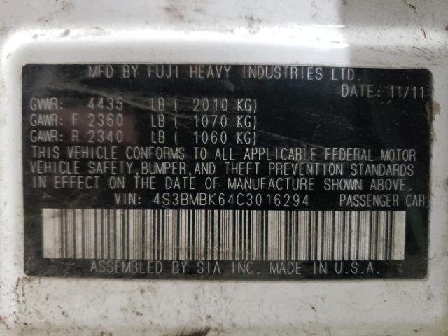 Фото 10 с аукциона – 2012 SUBARU LEGACY 2.5 с VIN 4S3BMBK64C3016294