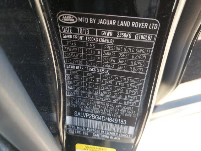 Photo 10 from auction – 2013 LAND ROVER RANGE ROVE with VIN SALVP2BG4DH849183