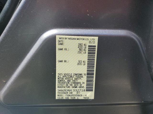 Photo 10 from auction – 2015 NISSAN LEAF S with VIN 1N4AZ0CP6FC332718