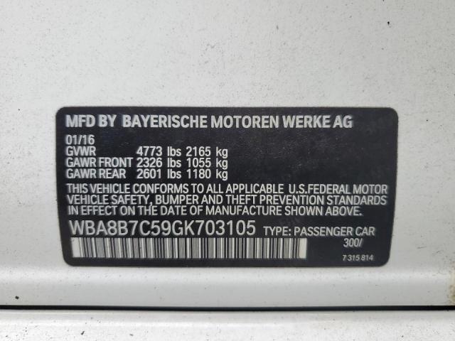 Photo 10 from auction – 2016 BMW 340 XI with VIN WBA8B7C59GK703105