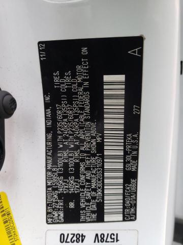 Photo 10 from auction – 2013 TOYOTA SIENNA LE with VIN 5TDKK3DC2DS310971