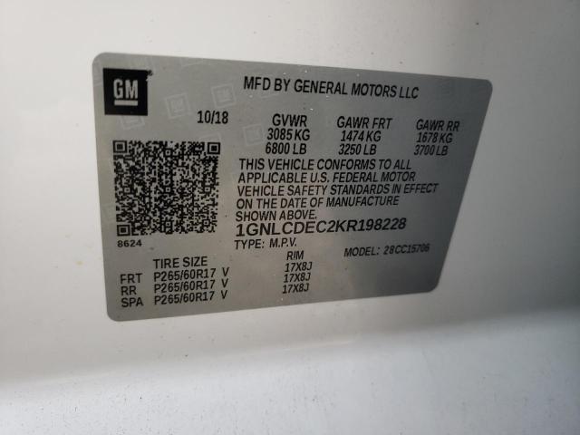Photo 10 from auction – 2019 CHEVROLET TAHOE POLI with VIN 1GNLCDEC2KR198228