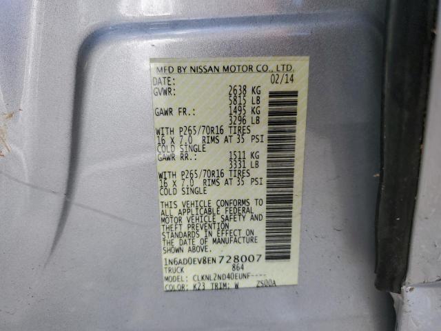 Photo 10 from auction – 2014 NISSAN FRONTIER S with VIN 1N6AD0EV8EN728007