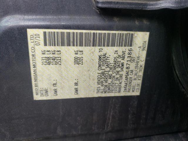 Photo 10 from auction – 2010 NISSAN MAXIMA S with VIN 1N4AA5AP6AC871386