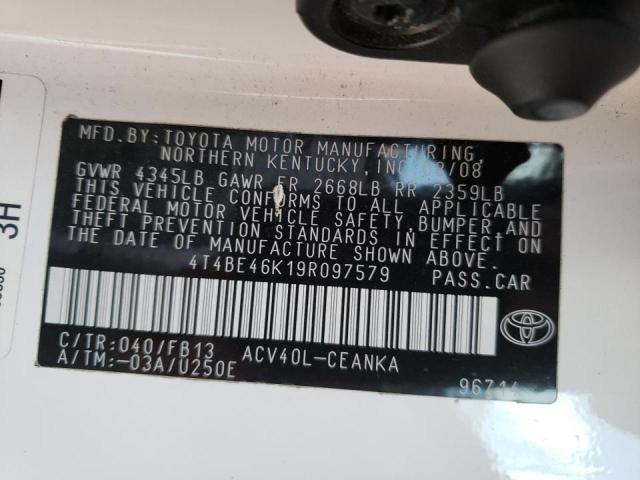 Photo 10 from auction – 2009 TOYOTA CAMRY BASE with VIN 4T4BE46K19R097579