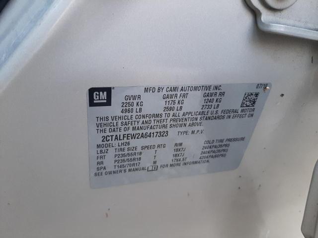 Photo 10 from auction – 2010 GMC TERRAIN SL with VIN 2CTALFEW2A6417323