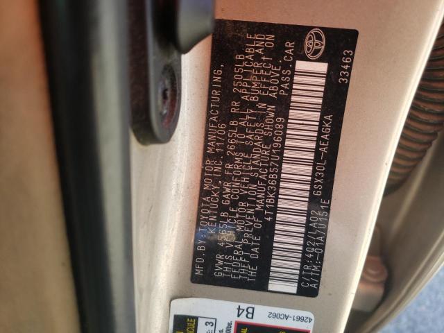 Photo 10 from auction – 2007 TOYOTA AVALON XL with VIN 4T1BK36B57U196089