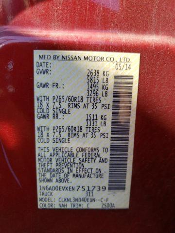 Photo 10 from auction – 2014 NISSAN FRONTIER S with VIN 1N6AD0EVXEN751739