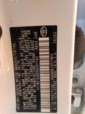 Photo 10 from auction – 2015 TOYOTA CAMRY LE with VIN 4T1BF1FK7FU101183