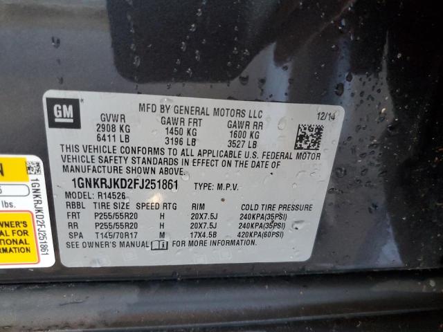 Photo 10 from auction – 2015 CHEVROLET TRAVERSE L with VIN 1GNKRJKD2FJ251861