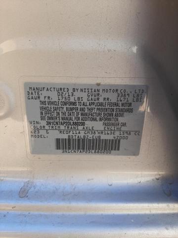 Photo 10 from auction – 2013 NISSAN VERSA S with VIN 3N1CN7AP2DL880200