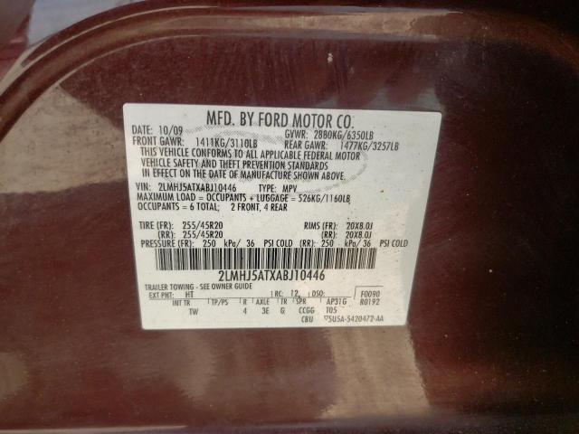Photo 10 from auction – 2010 LINCOLN MKT with VIN 2LMHJ5ATXABJ10446