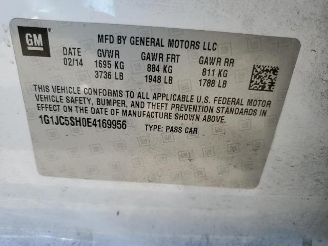 Photo 10 from auction – 2014 CHEVROLET SONIC LT with VIN 1G1JC5SH0E4169956