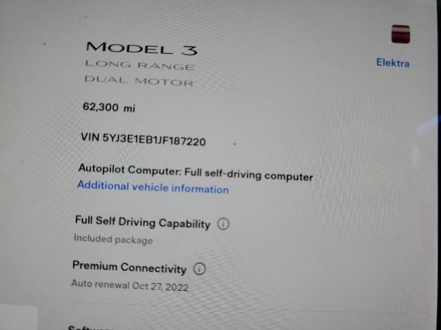 Photo 8 from auction – 2018 TESLA MODEL 3 with VIN 5YJ3E1EB1JF187220