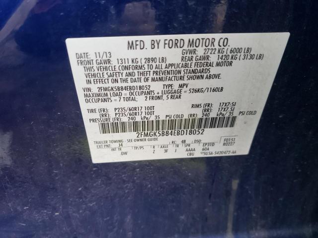 Photo 10 from auction – 2014 FORD FLEX SE with VIN 2FMGK5B84EBD18052
