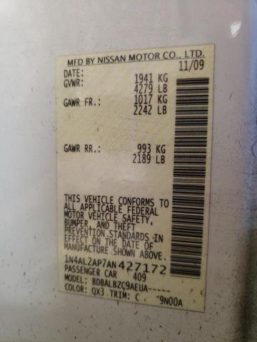 Photo 10 from auction – 2010 NISSAN ALTIMA BAS with VIN 1N4AL2AP7AN427172