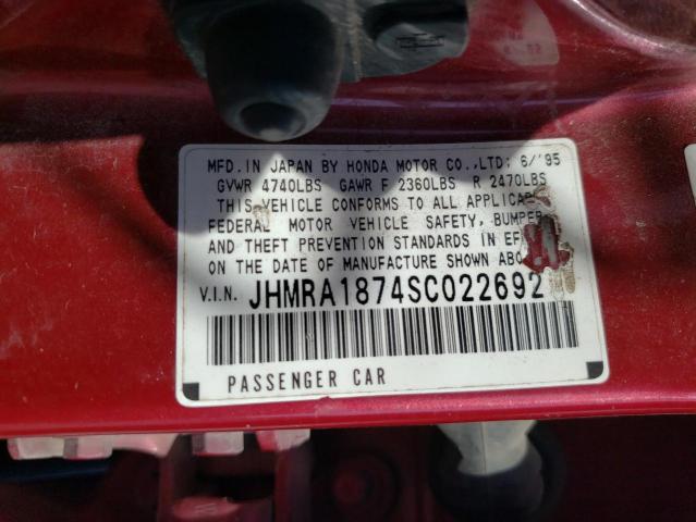 Photo 10 from auction – 1995 HONDA ODYSSEY EX with VIN JHMRA1874SC022692