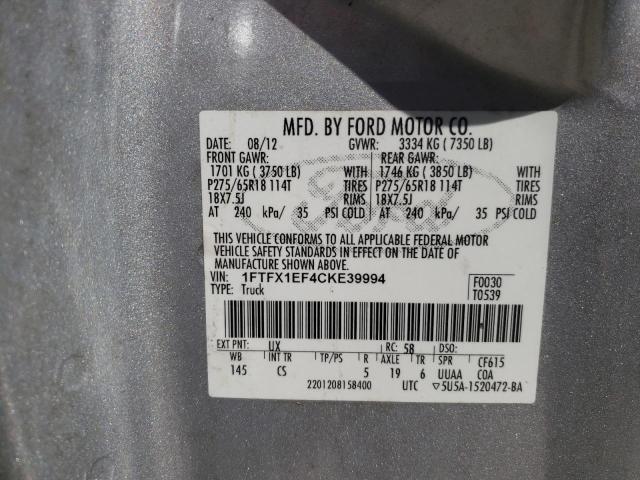 Photo 10 from auction – 2012 FORD F150 SUPER with VIN 1FTFX1EF4CKE39994