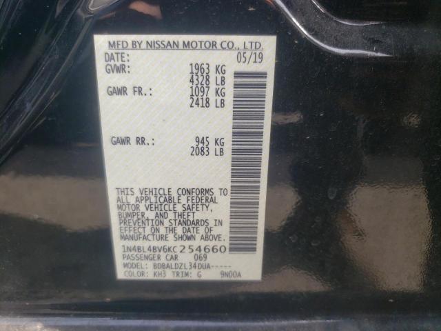 Photo 10 from auction – 2019 NISSAN ALTIMA S with VIN 1N4BL4BV6KC254660