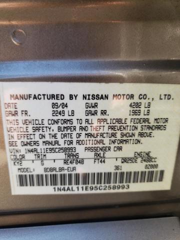 Photo 10 from auction – 2005 NISSAN ALTIMA S with VIN 1N4AL11E95C258993