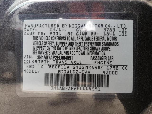 Photo 10 from auction – 2014 NISSAN SENTRA S with VIN 3N1AB7AP2EL664591