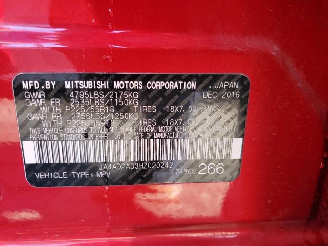 Photo 10 from auction – 2017 MITSUBISHI OUTLANDER with VIN JA4AD2A33HZ020242
