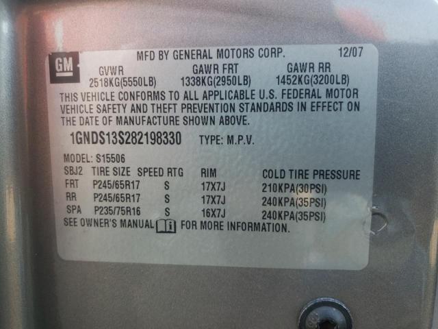 Photo 10 from auction – 2008 CHEVROLET TRAILBLAZE with VIN 1GNDS13S282198330