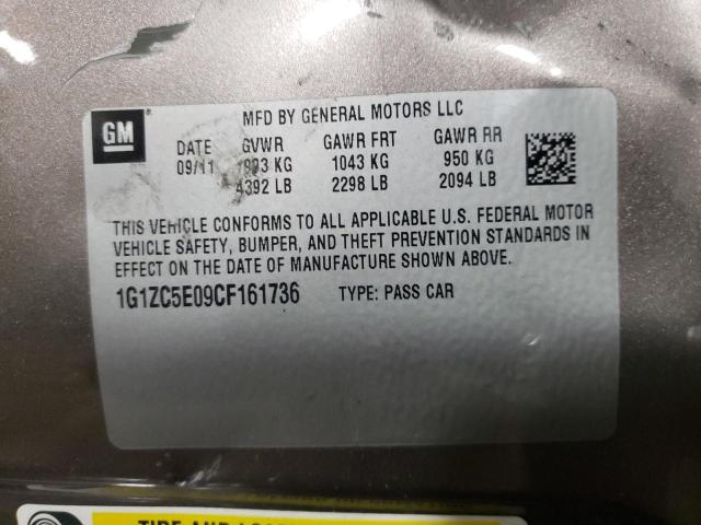 Photo 10 from auction – 2012 CHEVROLET MALIBU 1LT with VIN 1G1ZC5E09CF161736