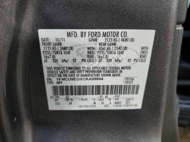 Zdjęcie 10 z aukcji – 2012 FORD ESCAPE LIM z VIN 1FMCU9EGXCKA99894