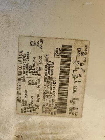 Photo 10 from auction – 2001 FORD RANGER SUP with VIN 1FTYR14U01TA04710