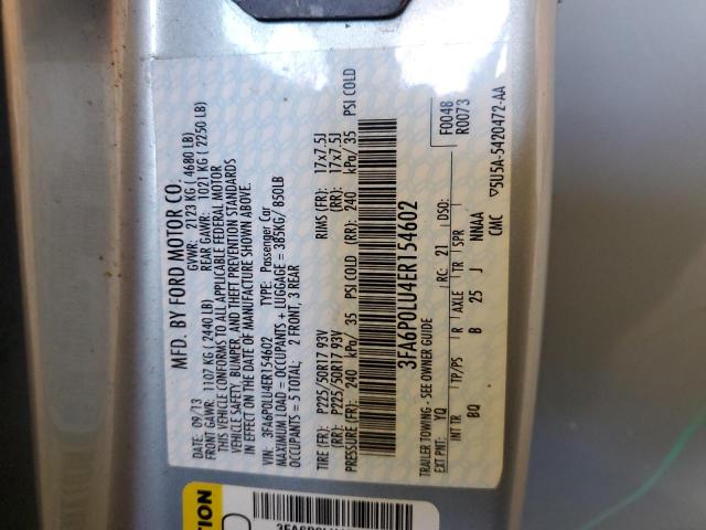 Photo 10 from auction – 2014 FORD FUSION SE with VIN 3FA6P0LU4ER154602