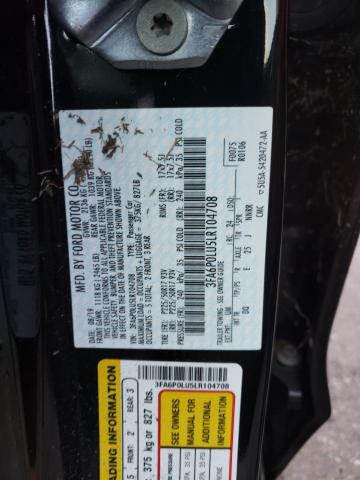 Photo 10 from auction – 2020 FORD FUSION SE with VIN 3FA6P0LU5LR104708