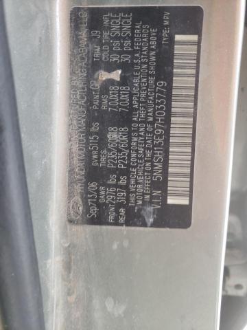 Photo 10 from auction – 2007 HYUNDAI SANTA FE S with VIN 5NMSH13E97H033779