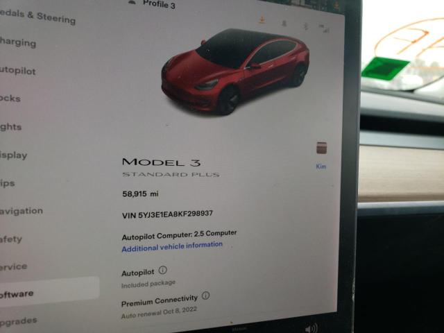 Photo 8 from auction – 2019 TESLA MODEL 3 with VIN 5YJ3E1EA8KF298937