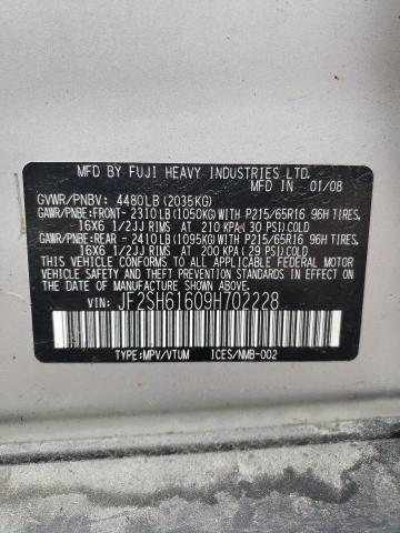 Photo 10 from auction – 2009 SUBARU FORESTER 2 with VIN JF2SH61609H702228
